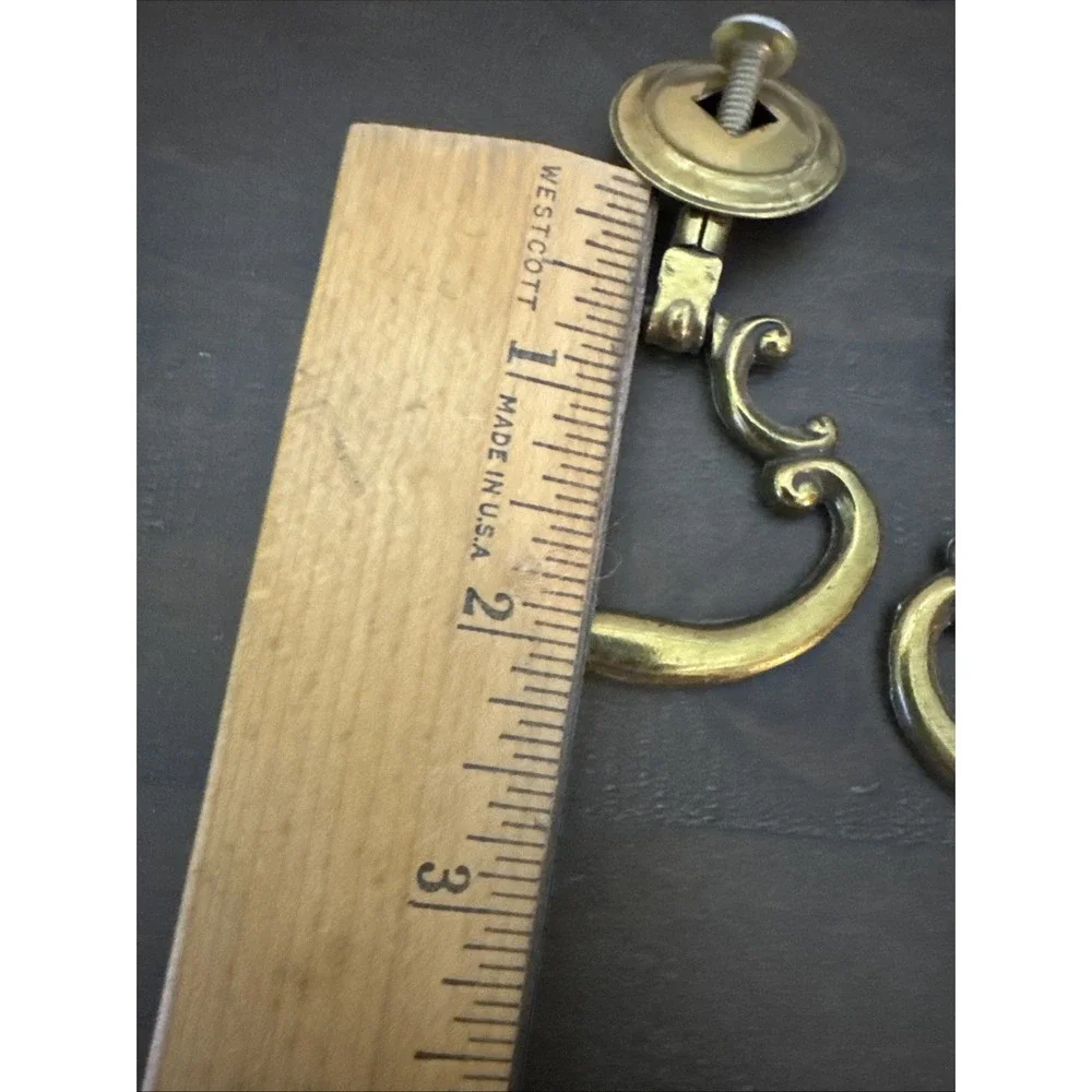 Vintage KBC Brass Plated Drawer Cabinet Pulls 2